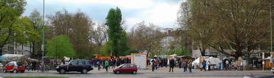 Camp am Oranienplatz morgens um 10.15 Uhr (am Tag des Abbruchs). Camp am Oranienplatz morgens um 10.15 Uhr (am Tag des Abbruchs).