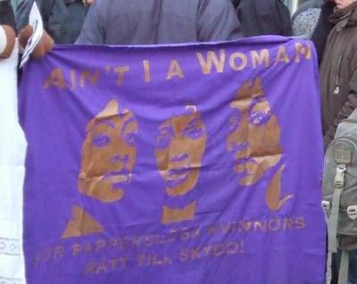 Auf der Demonstration zum Internationalen Frauentag in Lund, Schweden